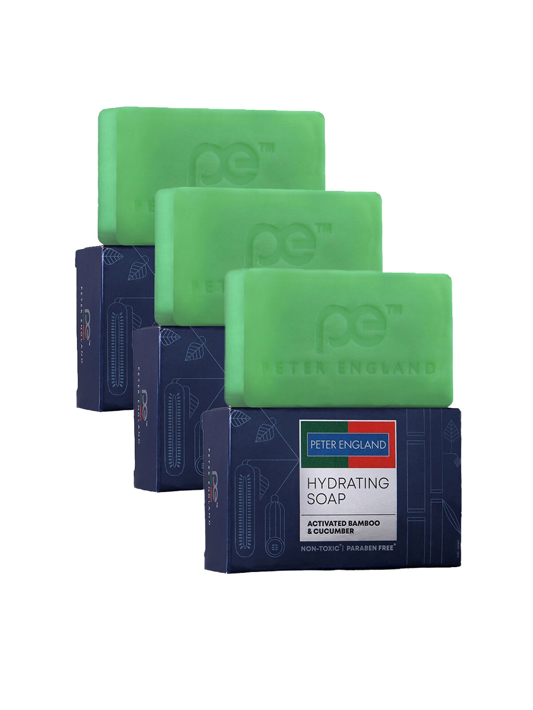 

Peter England Set Of 3 Activated Bamboo & Cucumber Hydrating Soap - 100g Each, Green