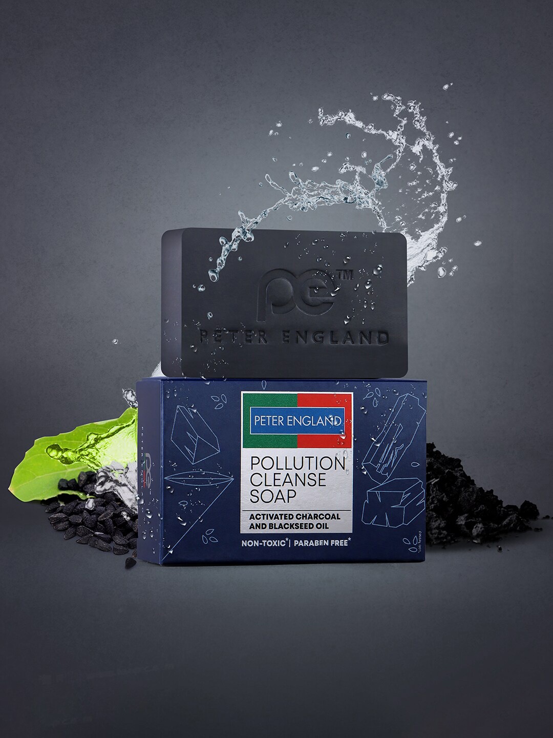 

Peter England Pollution Cleanse Soap With Charcoal - 100g, Black
