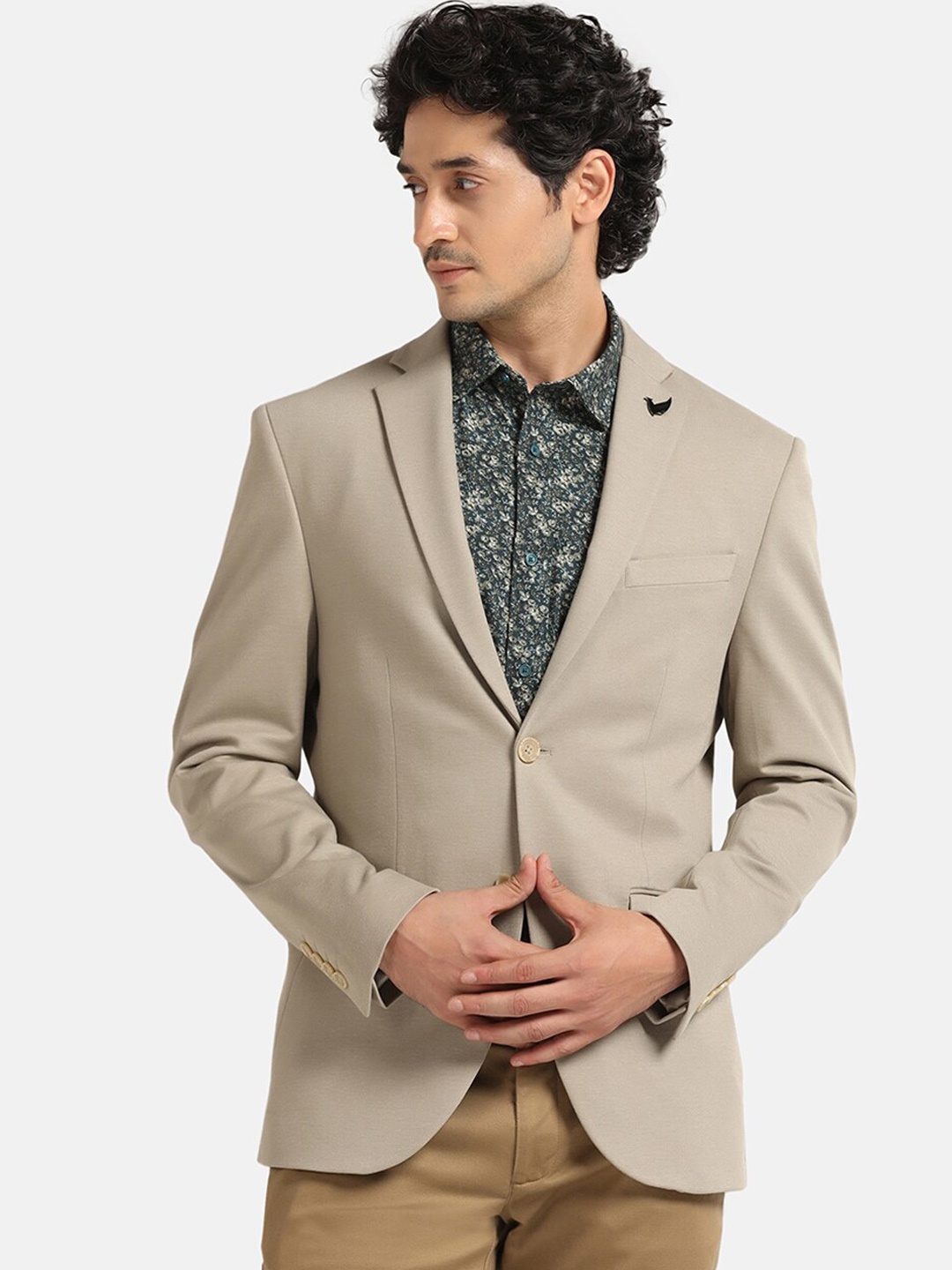 

Blackberrys Slim-Fit Single-Breasted Blazer, Beige