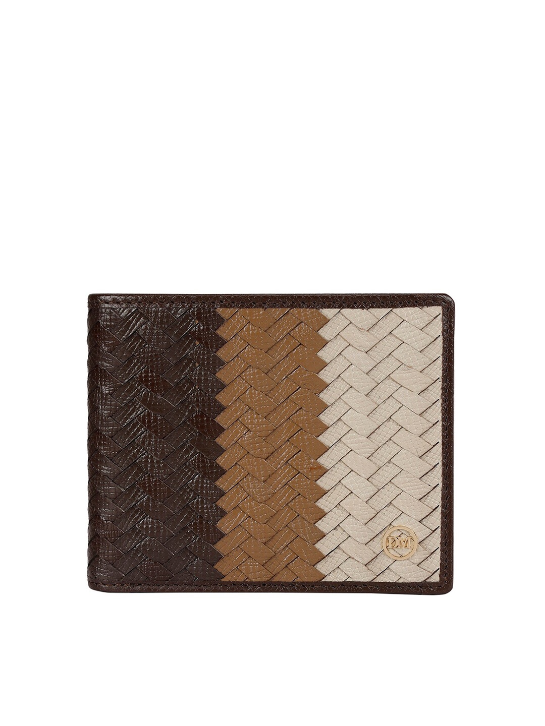 

Da Milano Men Textured Leather Two Fold Wallet, Brown