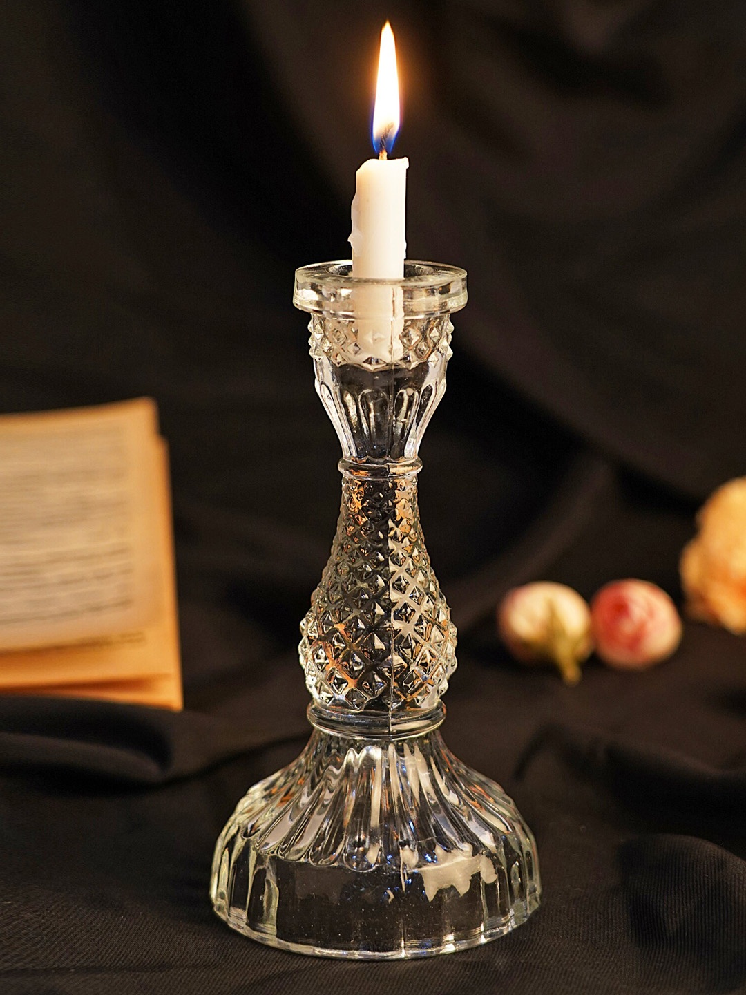 

Clovefry Transparent Antique Glass Candle Holder