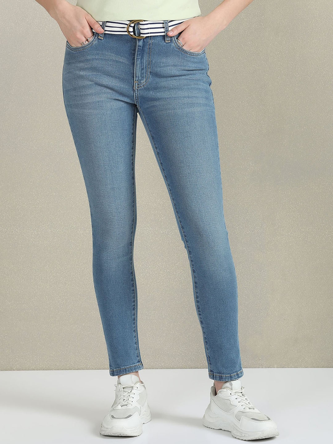 

U.S. Polo Assn. Women Super Skinny Fit Heavy Fade Stretchable Jeans, Blue