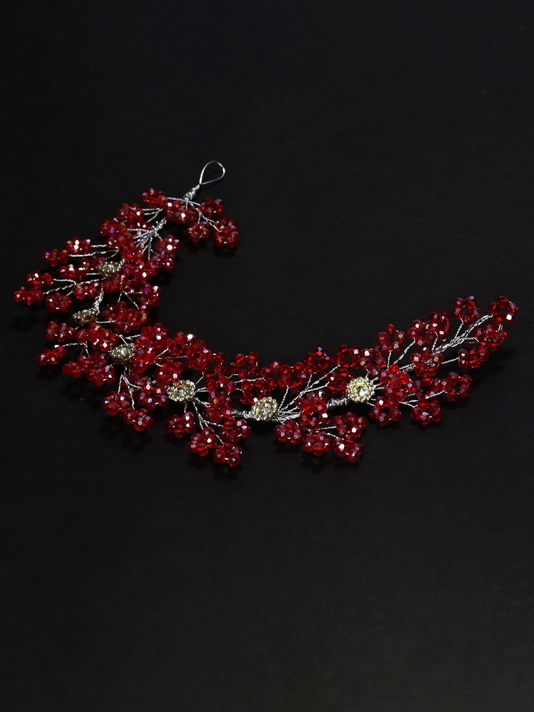 

VAGHBHATT Women Red Hair Accessory Set of, Silver