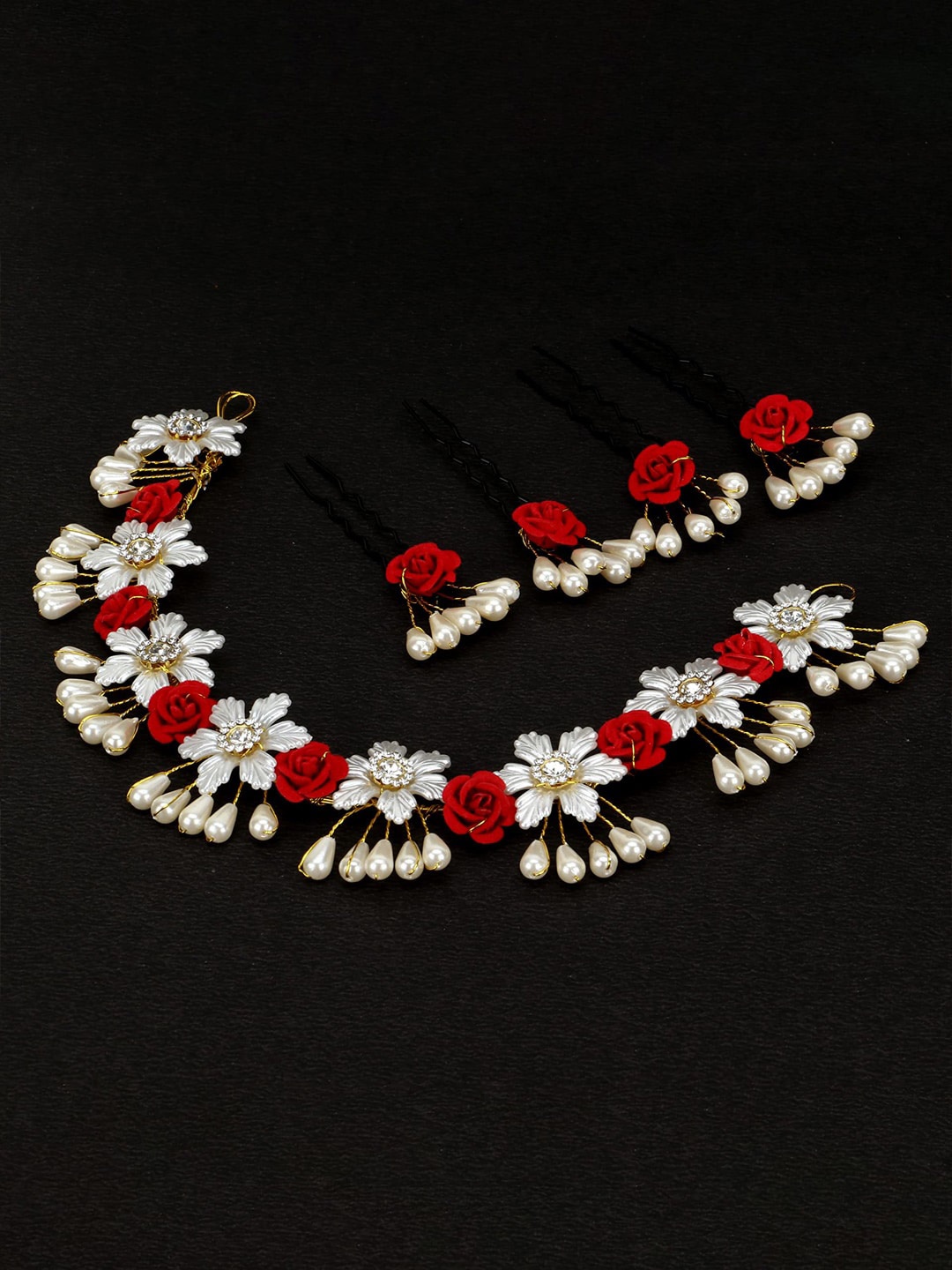 

VAGHBHATT Plastic Hair Accessory Set, Red