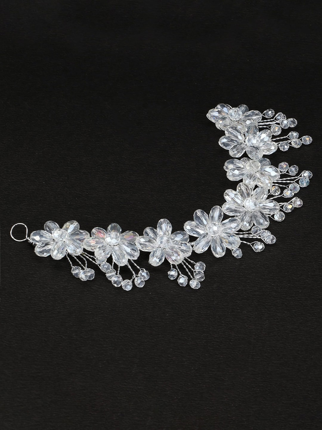 

VAGHBHATT Peals Piece Gold Wedding Hair Accessory Set, Silver