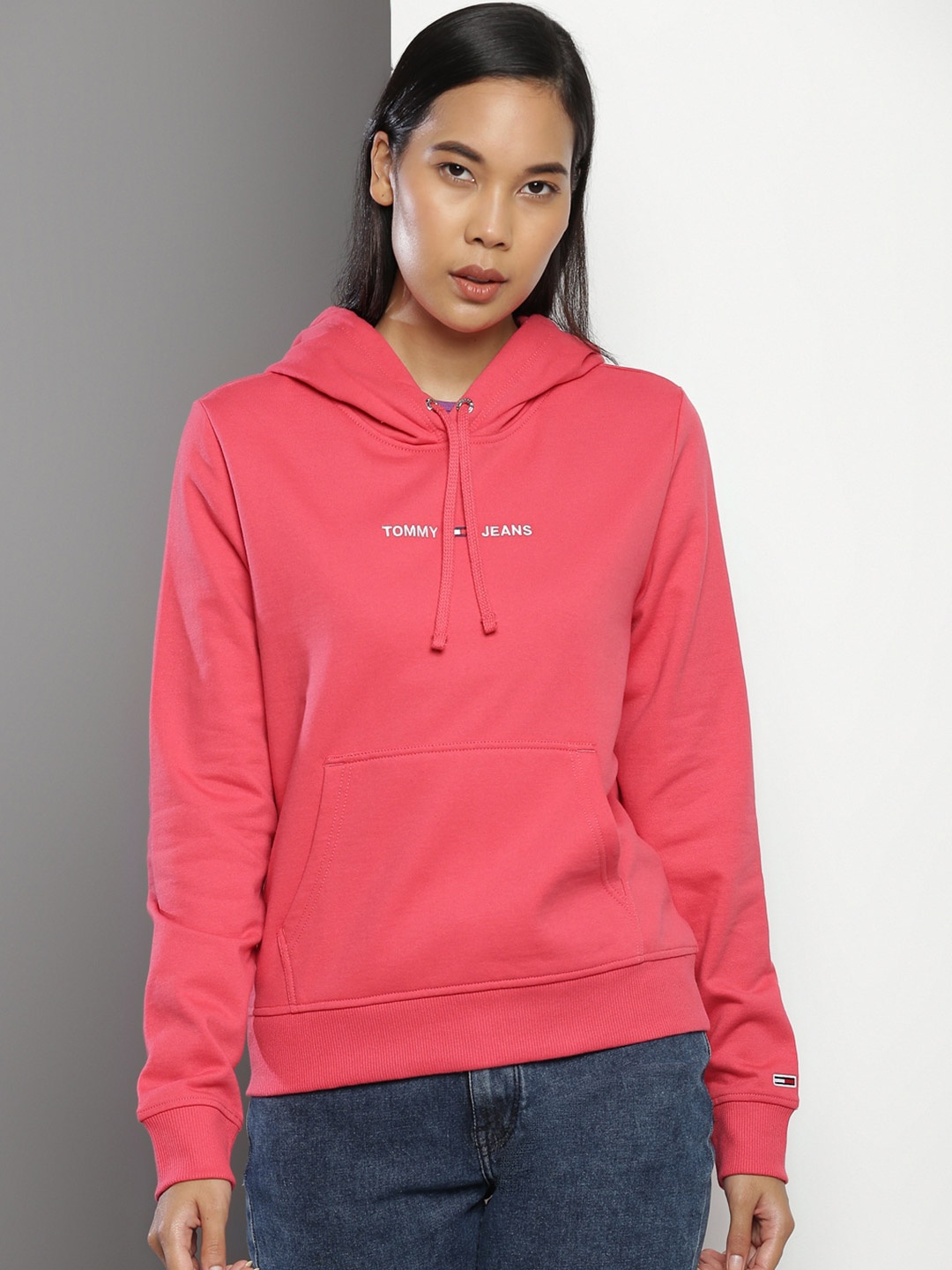 

Tommy Hilfiger Typography Printed Hooded Pullover, Pink