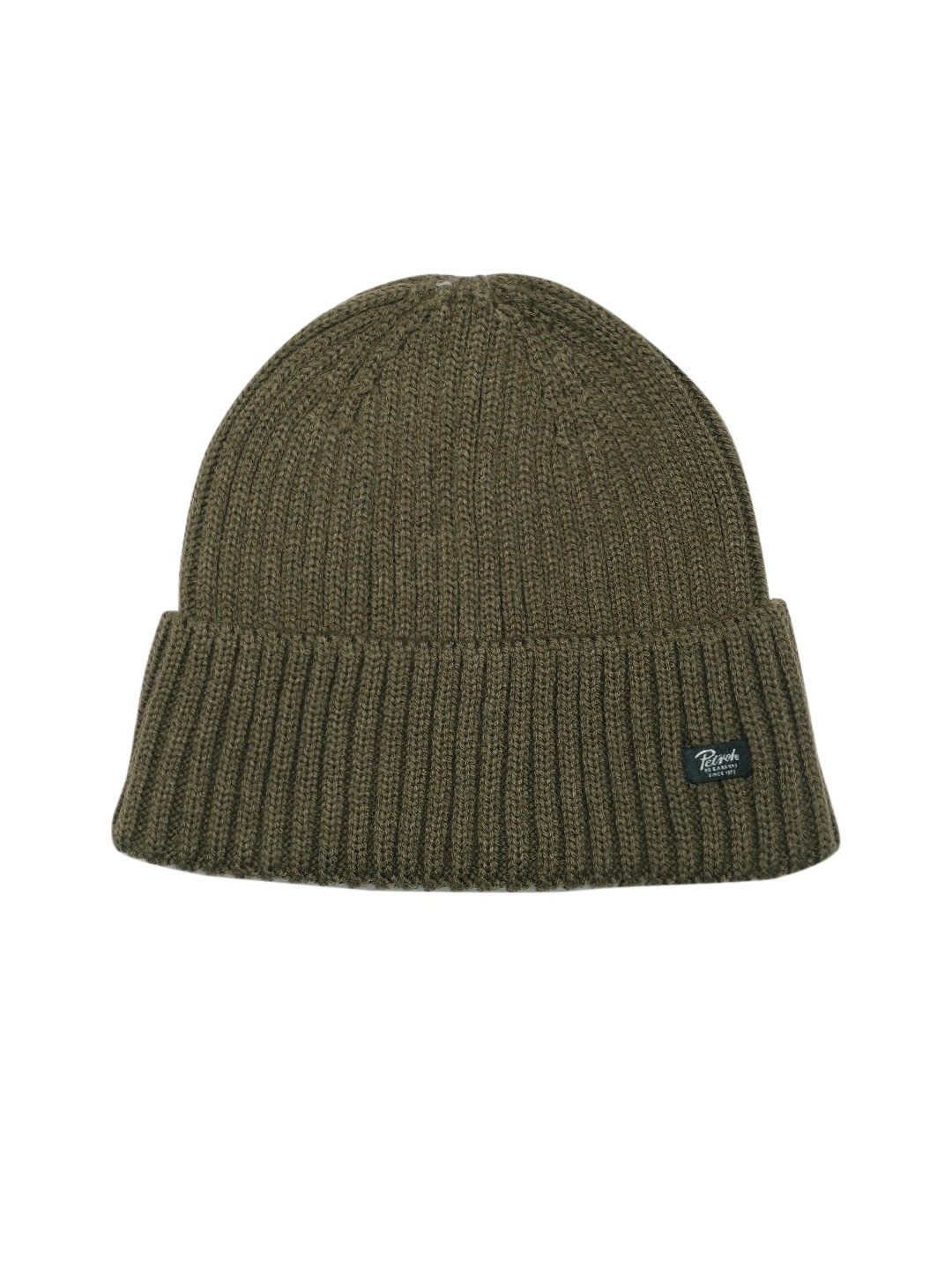 

Petrol Men Acrylic Self Design Ribbed Beanie, Olive