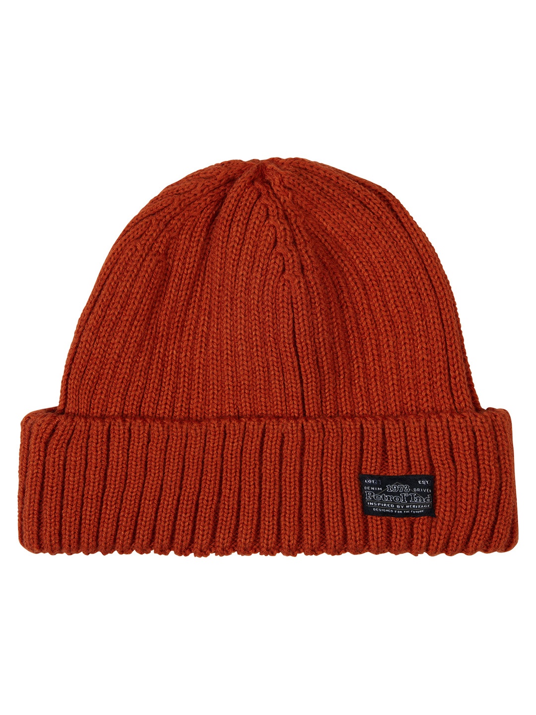 

Petrol Men Ribbed Beanie, Rust