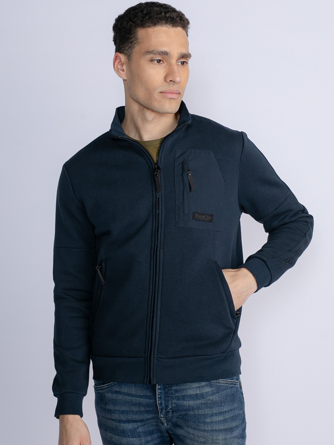 

Petrol Men Zipper Sweatshirt, Navy blue