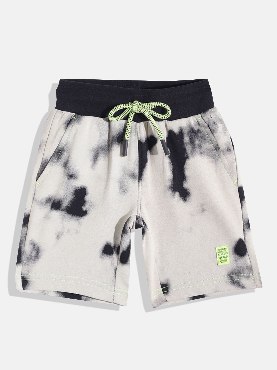 

Indian Terrain Boys Washed Pure Cotton Shorts, Off white