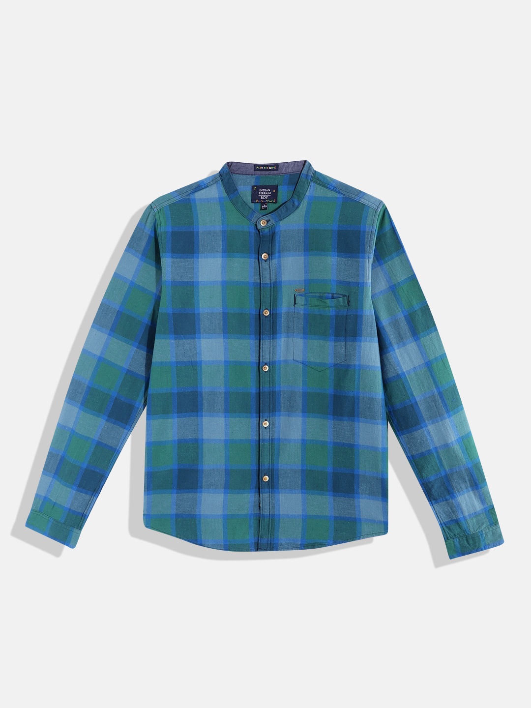 

Indian Terrain Boys Checked Casual Shirt, Blue