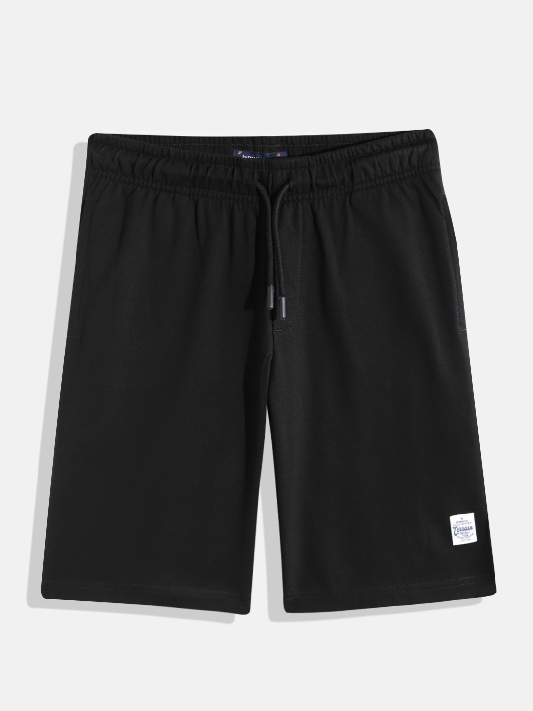 

Indian Terrain Boys Solid Pure Cotton Shorts, Black