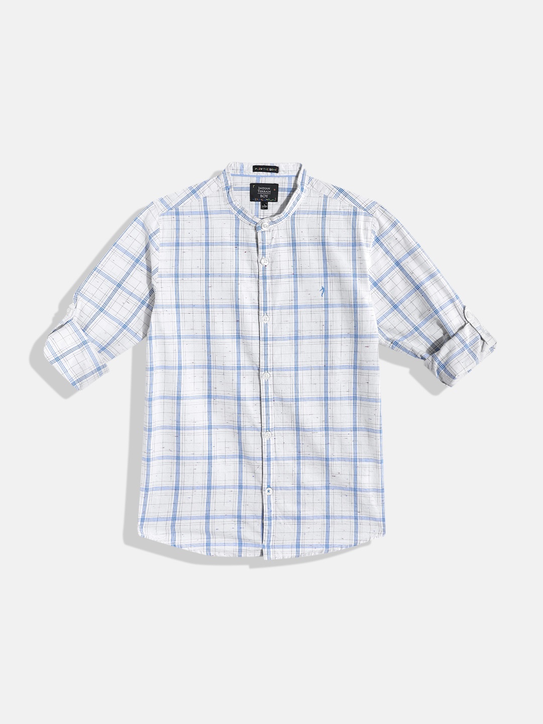 

Indian Terrain Boys Checked Pure Cotton Casual Shirt, White