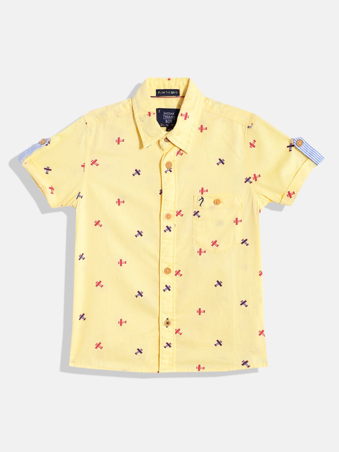 

Indian Terrain Boys Printed Casual Shirt, Yellow