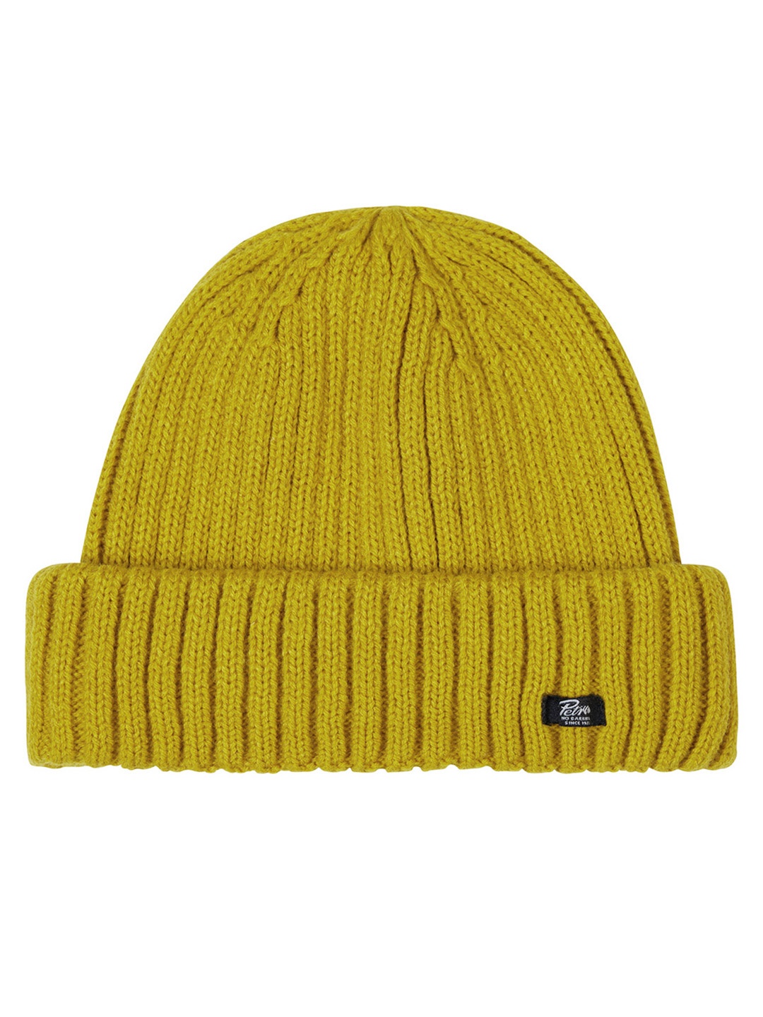 

Petrol Men Acrylic Self Design Ribbed Beanie, Mustard