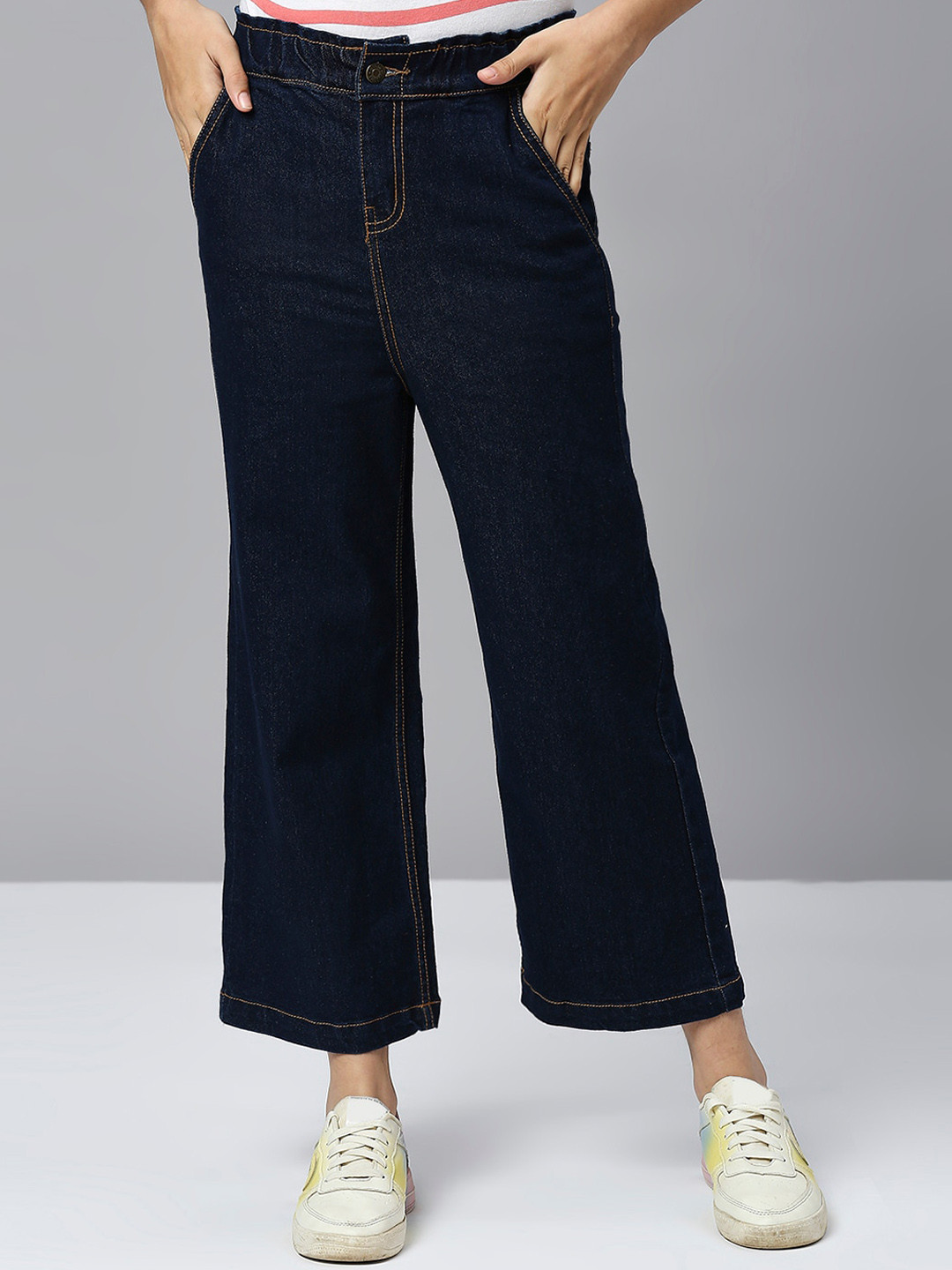 

JUSTICE Girls Mid-Rise Cotton Flared Jeans, Blue