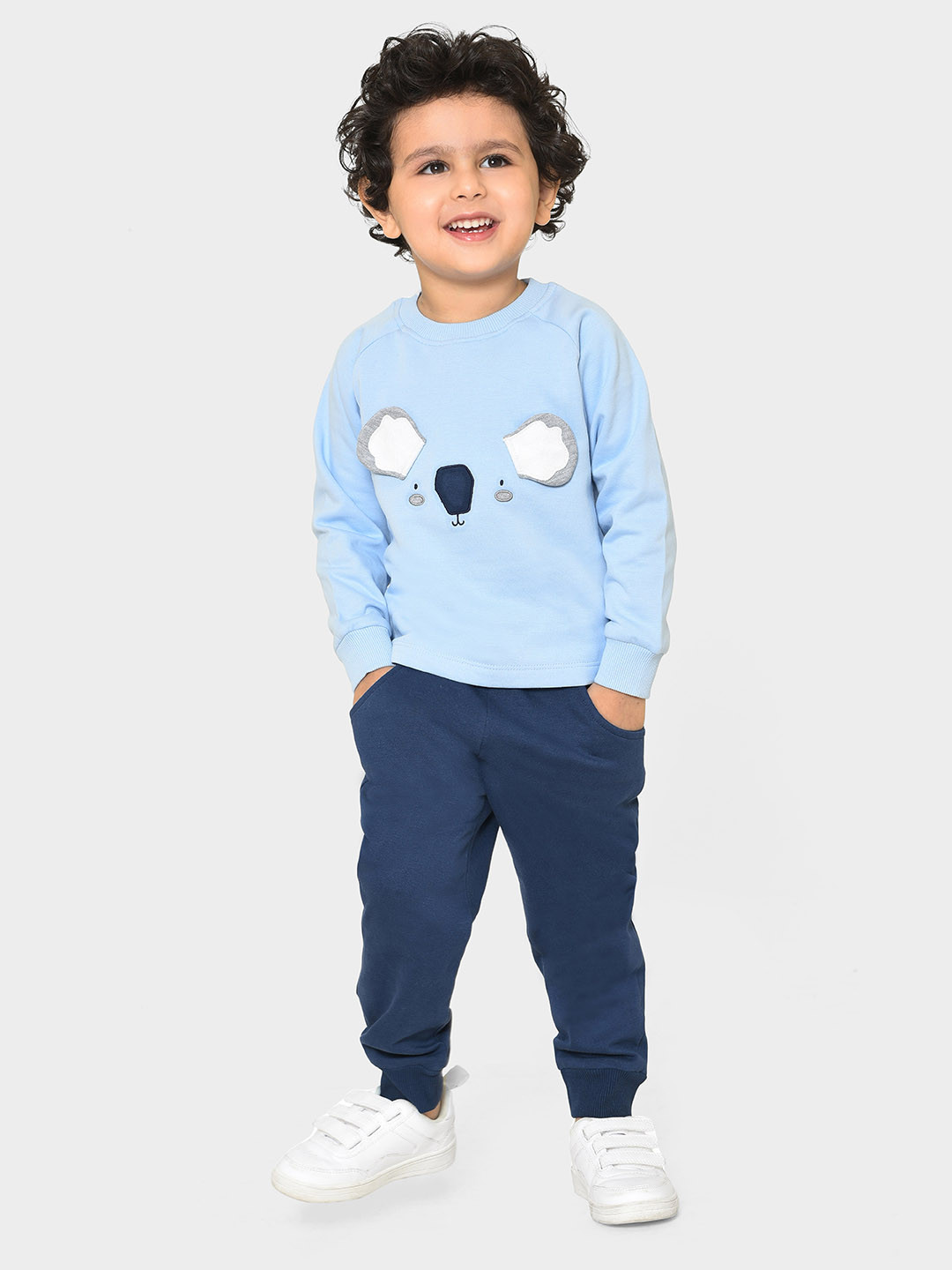 

MiArcus Kids Conversational Printed Long Sleeves T-Shirt & Jogger, Blue