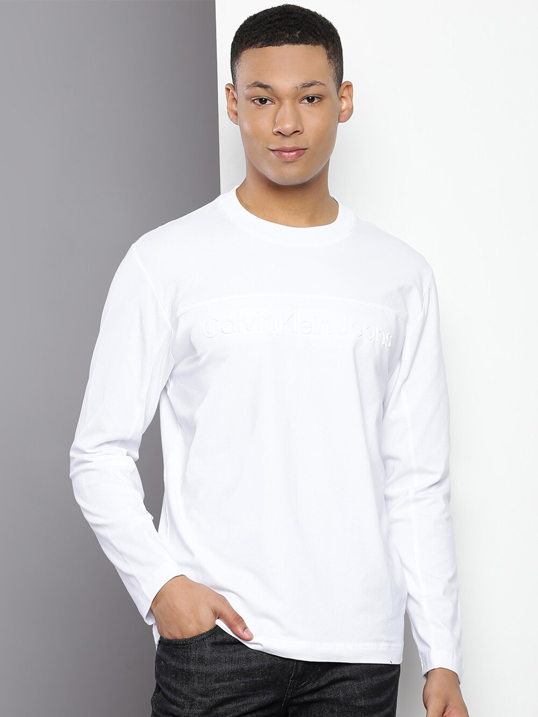 

Calvin Klein Jeans Typography Printed T-Shirt, White