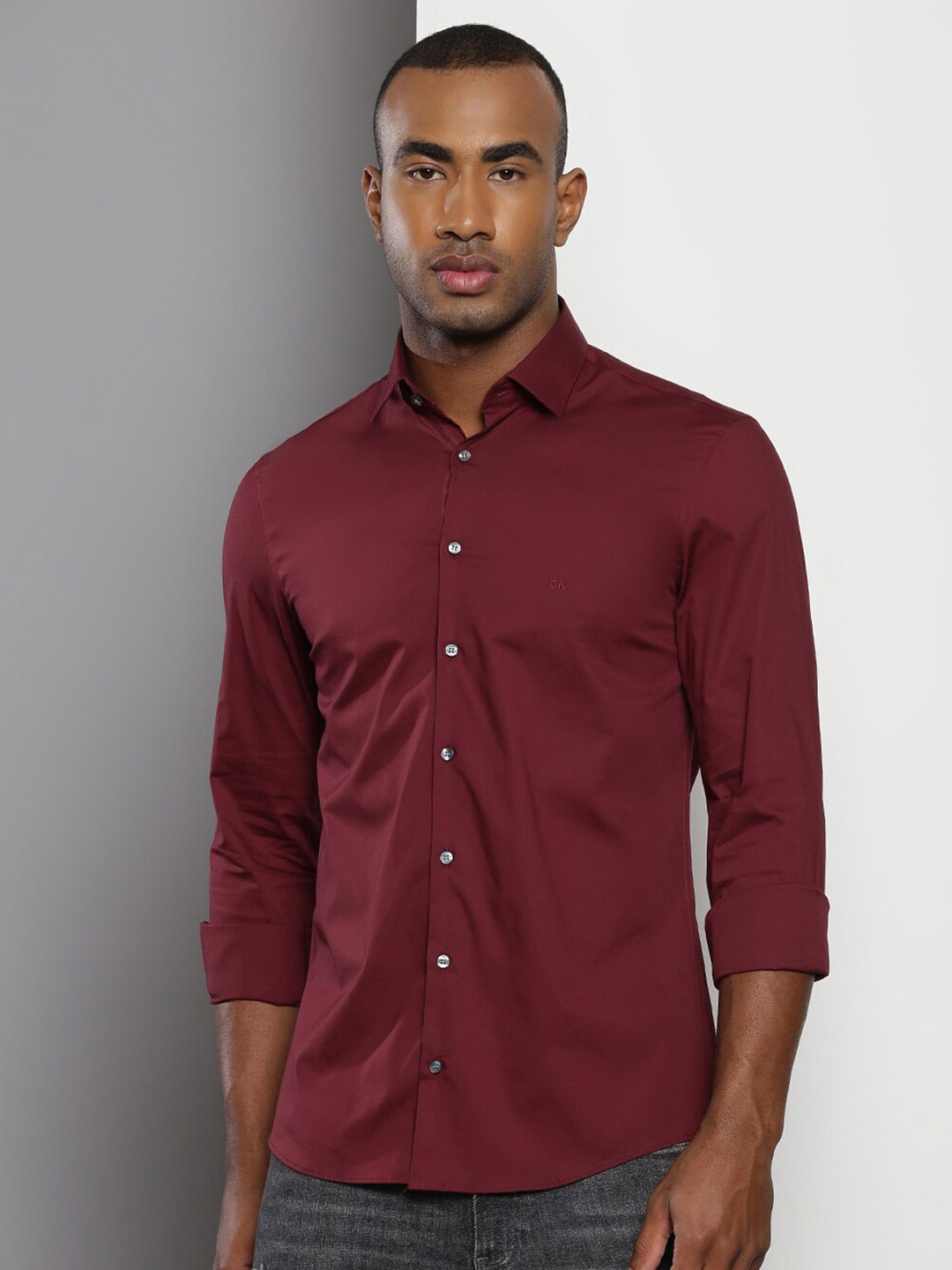 

Calvin Klein Slim Fit Casual Shirt, Burgundy