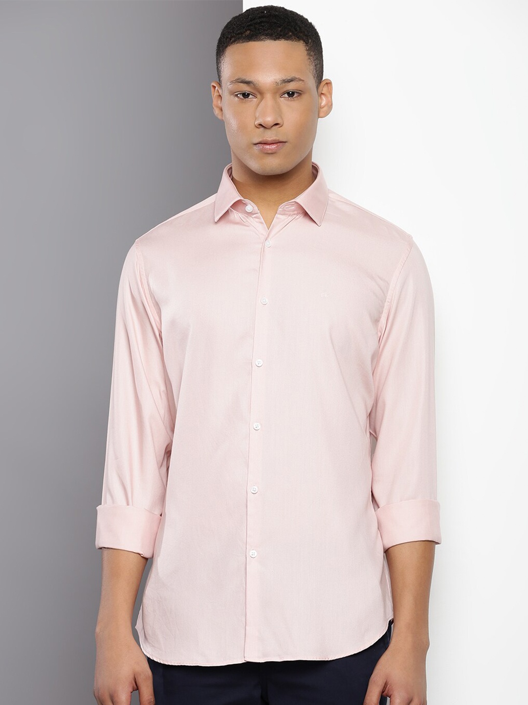 

Calvin Klein Jeans Slim Fit Spread Collar Lyocell Casual Shirt, Pink