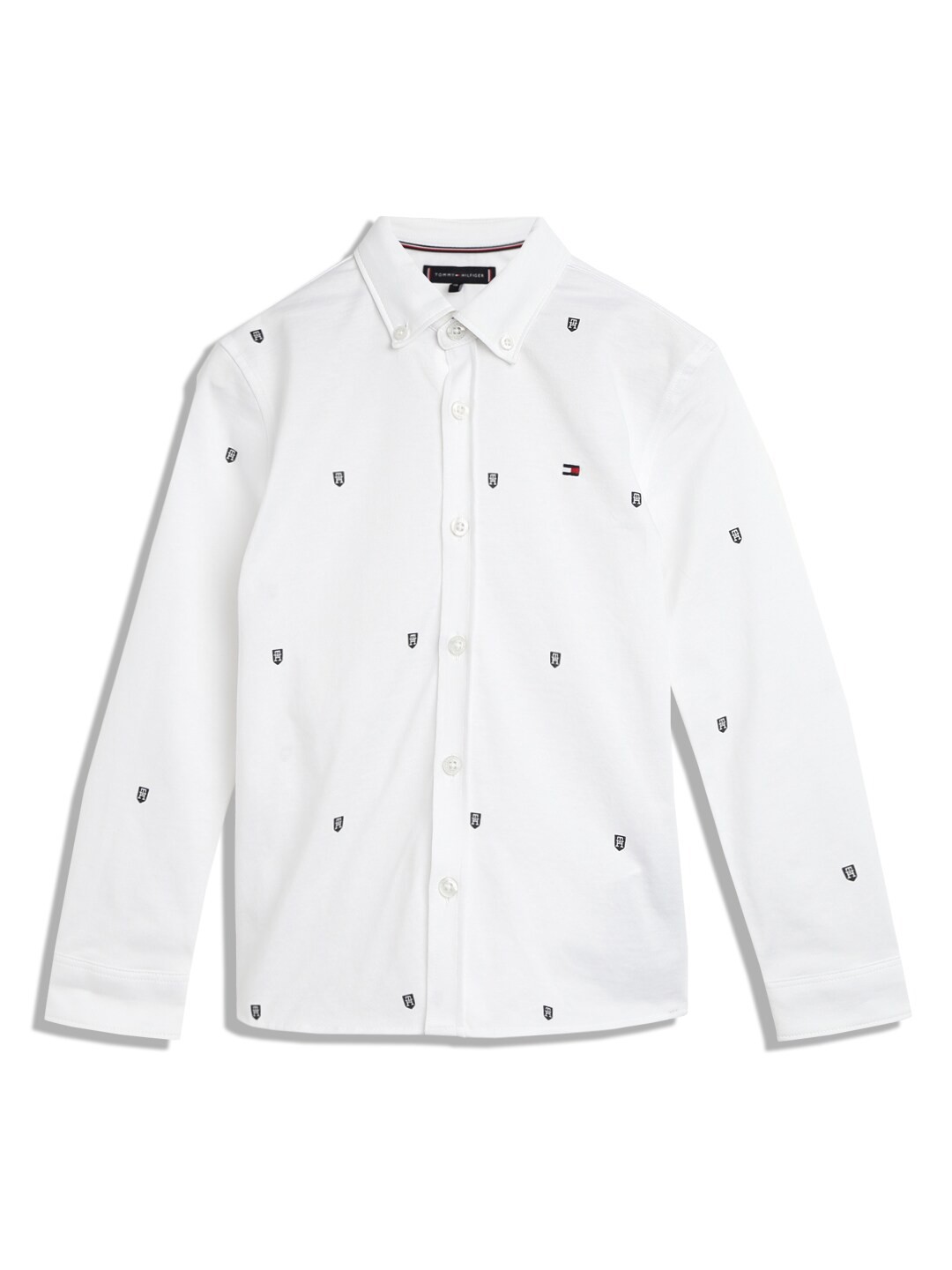 

Tommy Hilfiger Boys Geometric Printed Pure Cotton Casual Shirt, White