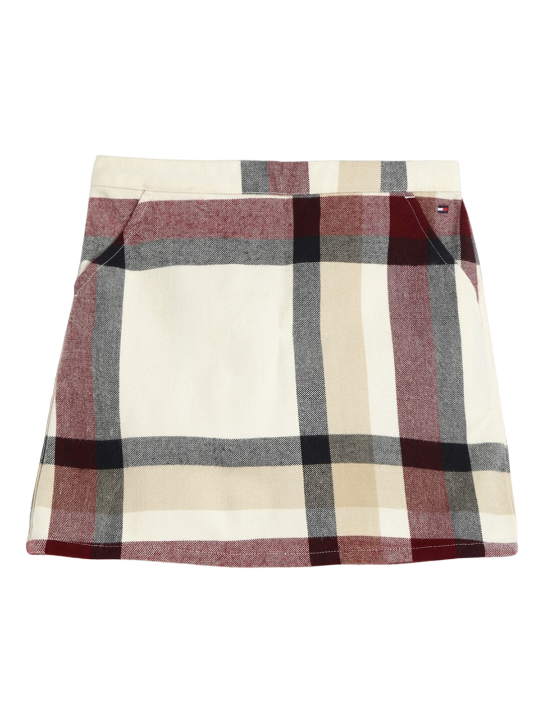 

Tommy Hilfiger Girls Checked Acrylic Straight Skirt, Cream