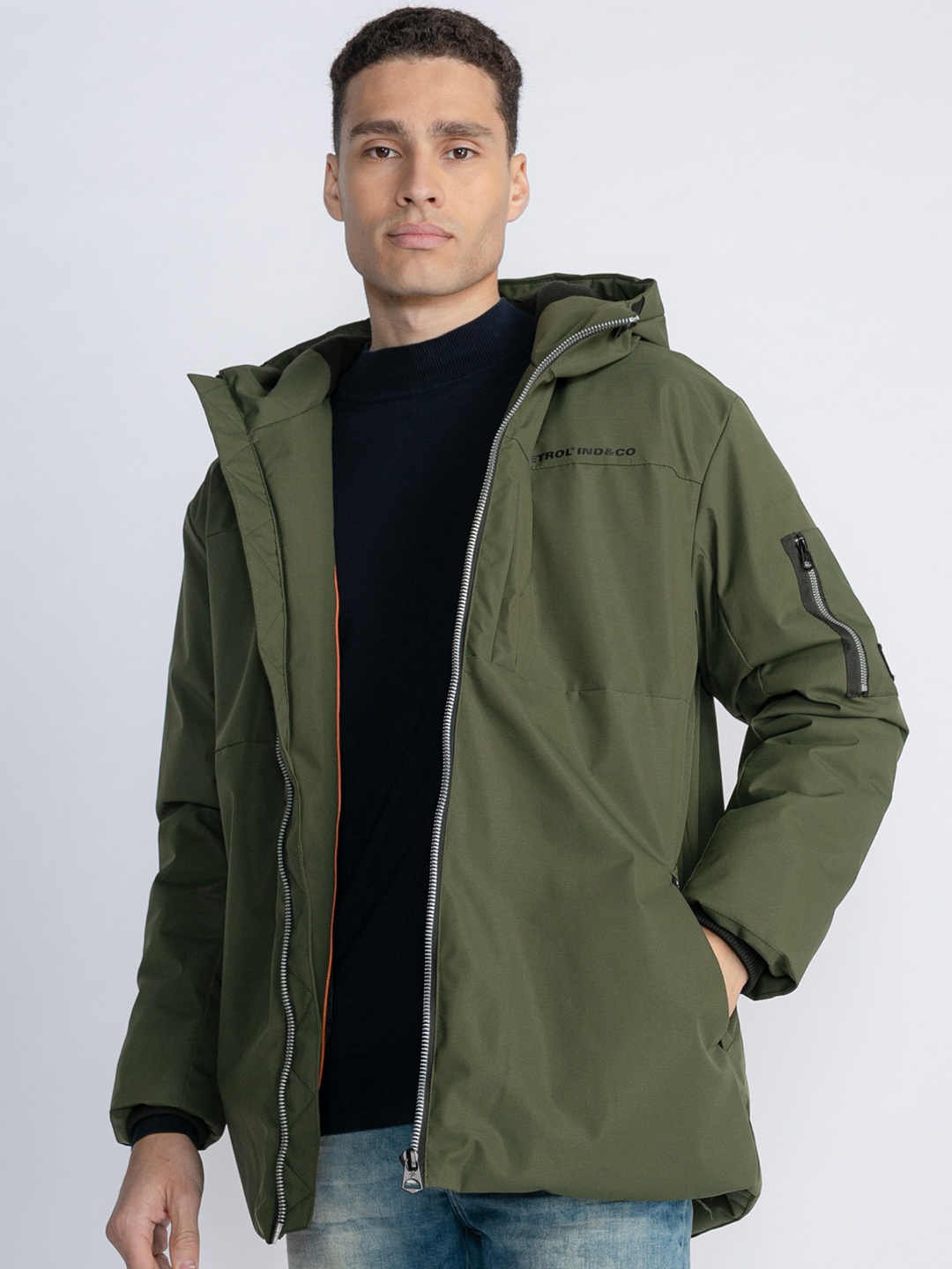 

Petrol Utility Hooded Padded Jacket, Olive