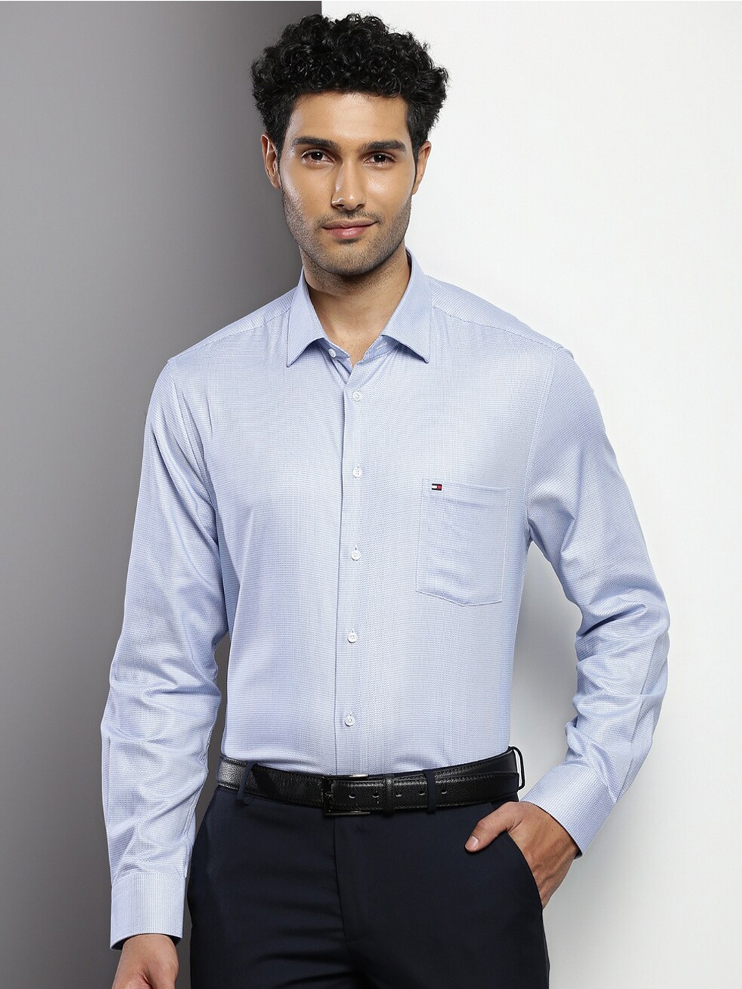 

Tommy Hilfiger Slim Fit Pure Cotton Formal Shirt, Blue