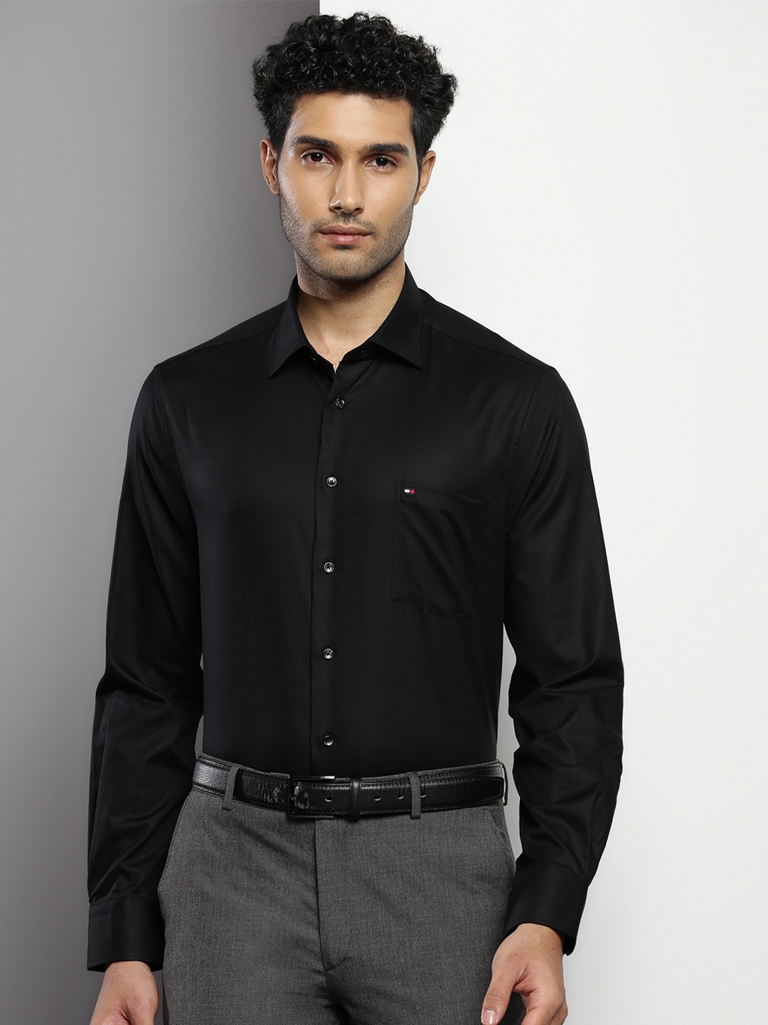 

Tommy Hilfiger Pure Cotton Formal Shirt, Black
