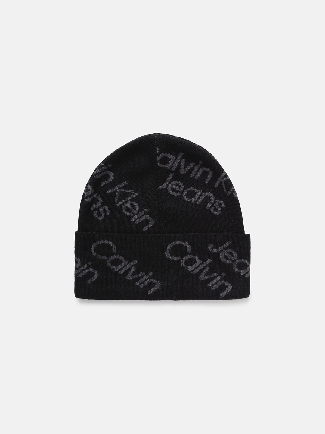 

Calvin Klein Men Brand Logo Printed Organic Cotton Beanie, Black