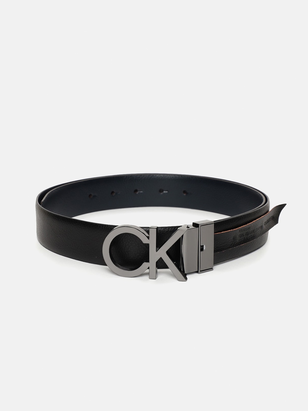 

Calvin Klein Men Leather Reversible Belt, Navy blue