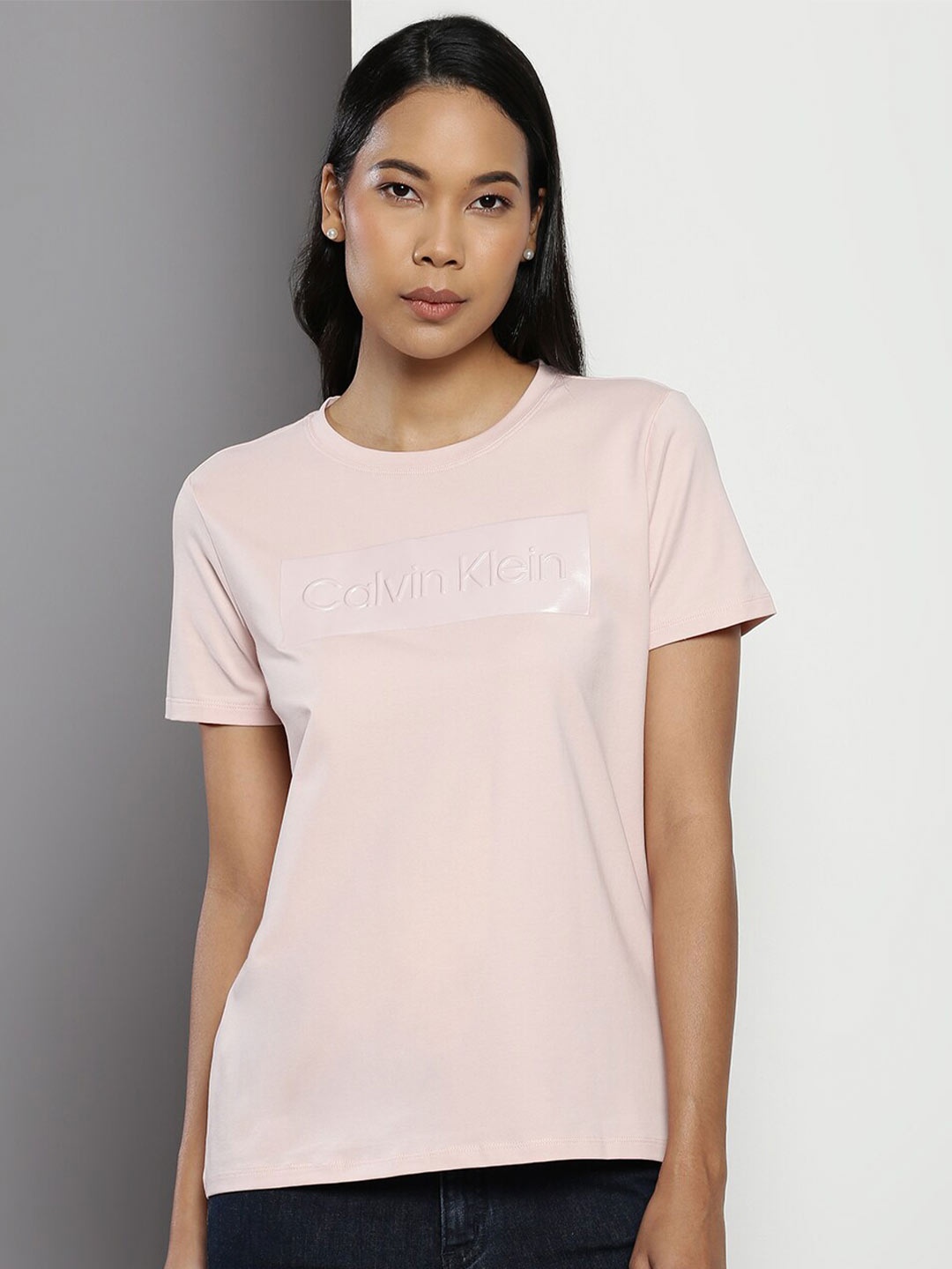 

Calvin Klein Typography Printed T-Shirt, Pink