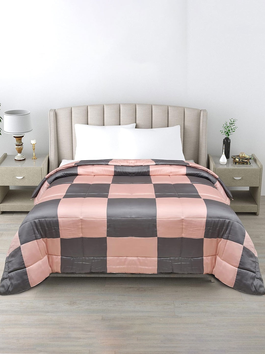 

LINENWALAS Happy Sleeping Charcoal Grey AC Room Bamboo Silk 233 GSM Single Bed Duvet