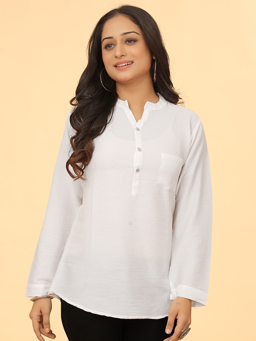 

Kesudi Mandarin Collar Tunic, White