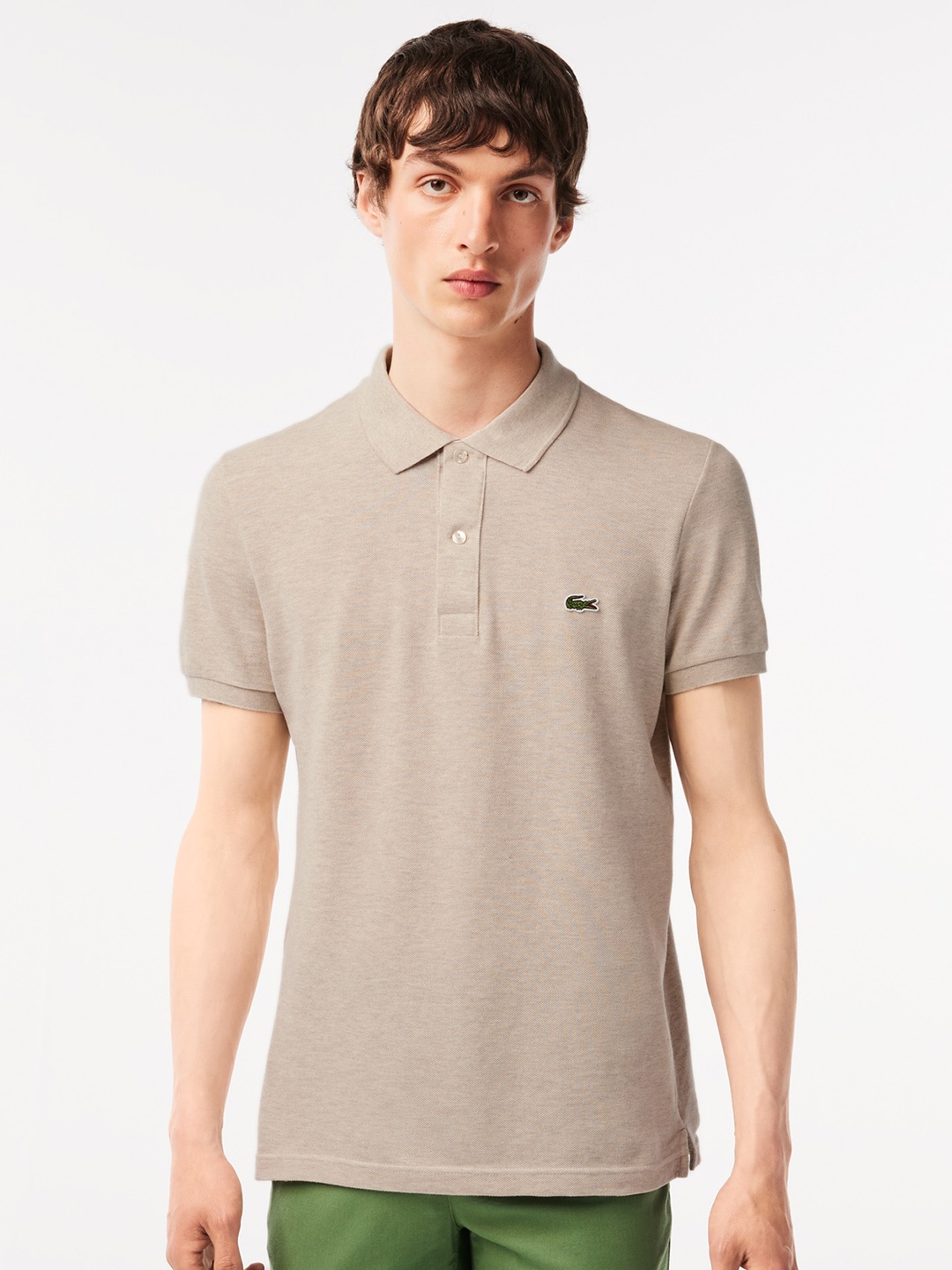

Lacoste Polo Collar Short Sleeves Cotton Slim Fit T-shirt, Beige