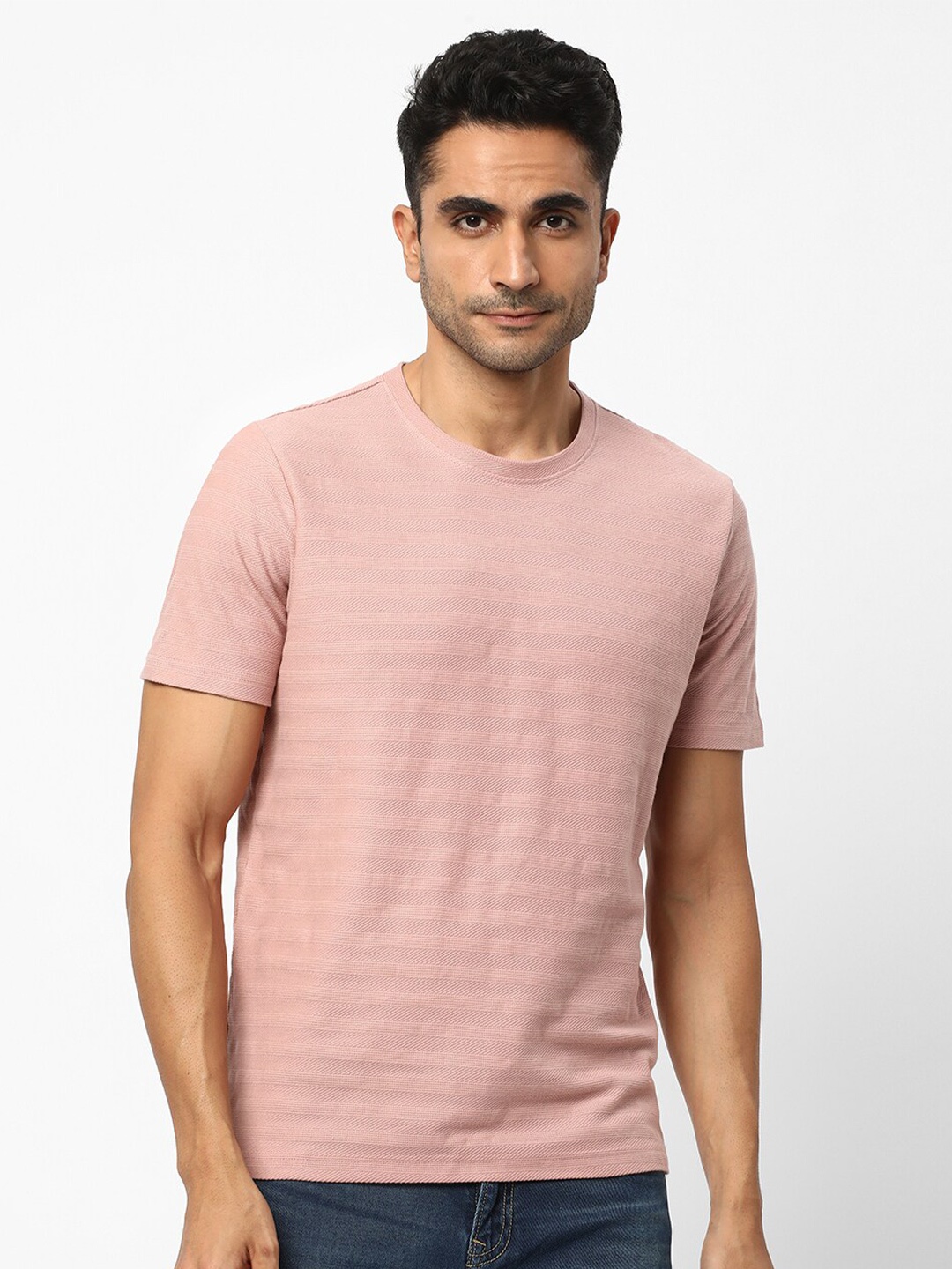 

R&B Stripd Cotton T-shirt, Pink