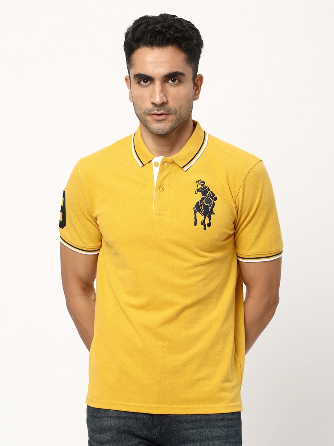

R&B Polo Collar Cotton Regular Fit T-shirt, Yellow