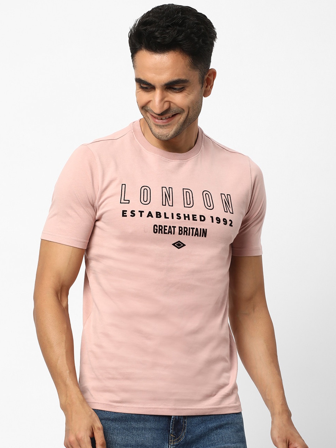

R&B Typography Printed Cotton T-shirt, Pink