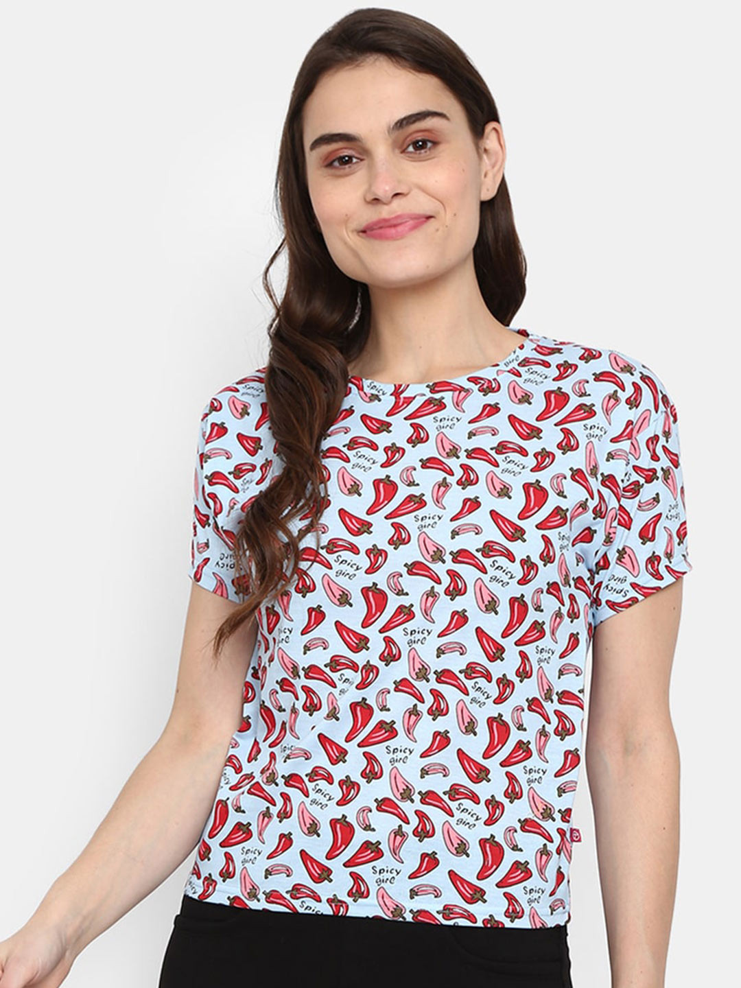 

V-Mart Conversational Printed Round Neck T-shirt, Blue