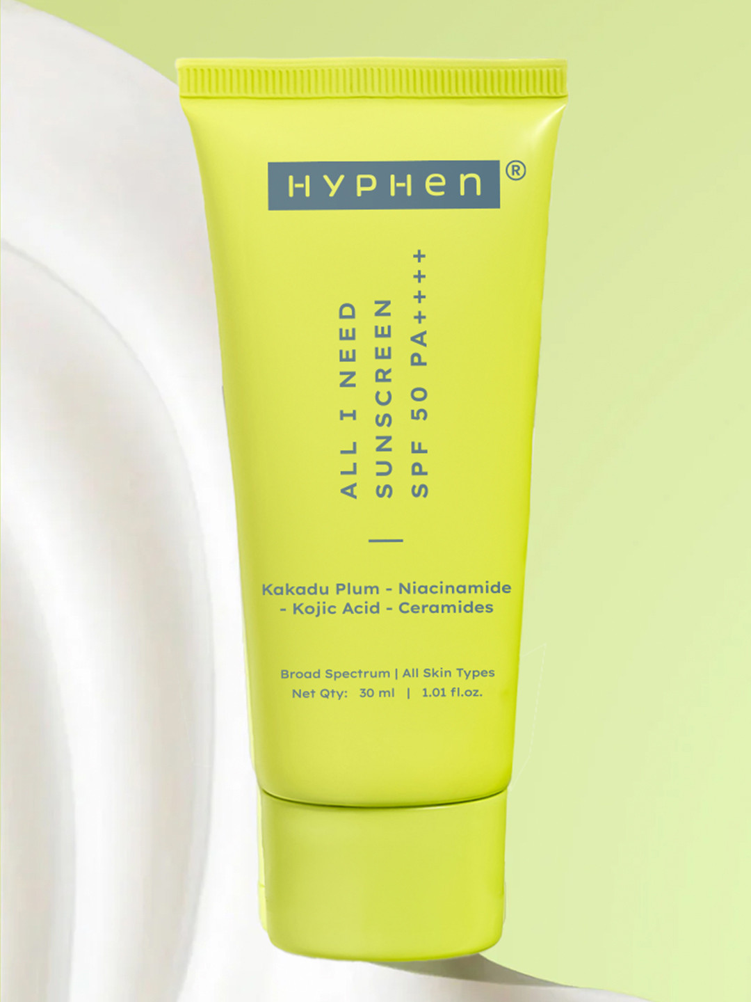 Hyphen All I Need Sunscreen SPF50 PA++++ Brightens with Niacinamide + Non-Greasy - 50ml