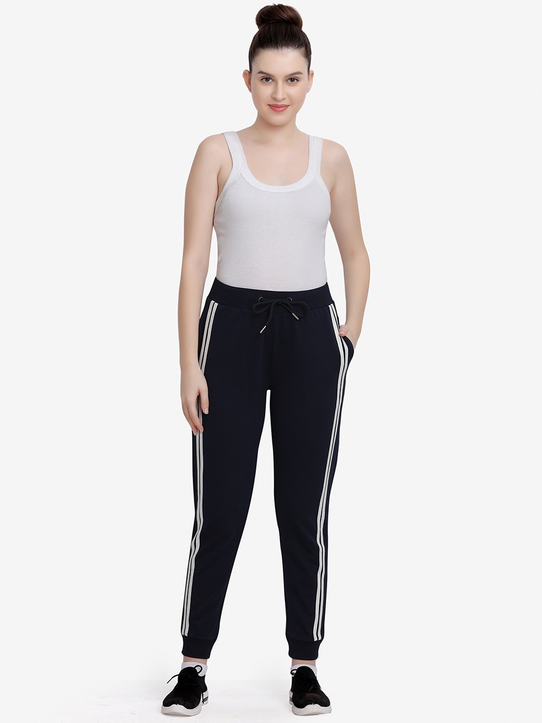 

MAYSIXTY Women Mid-Rise Sports Joggers, Blue