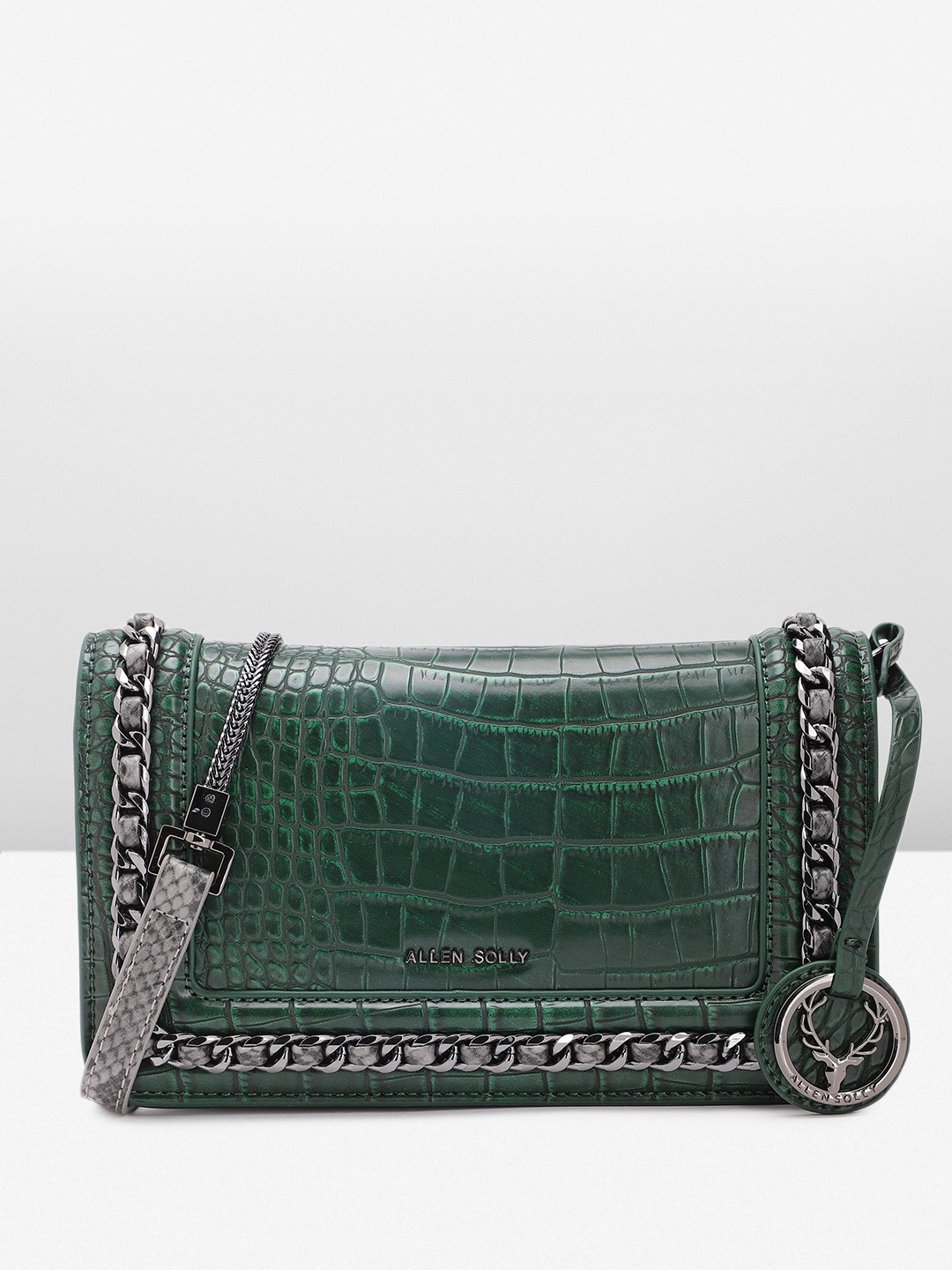 

Allen Solly Textured Sling Bag, Green