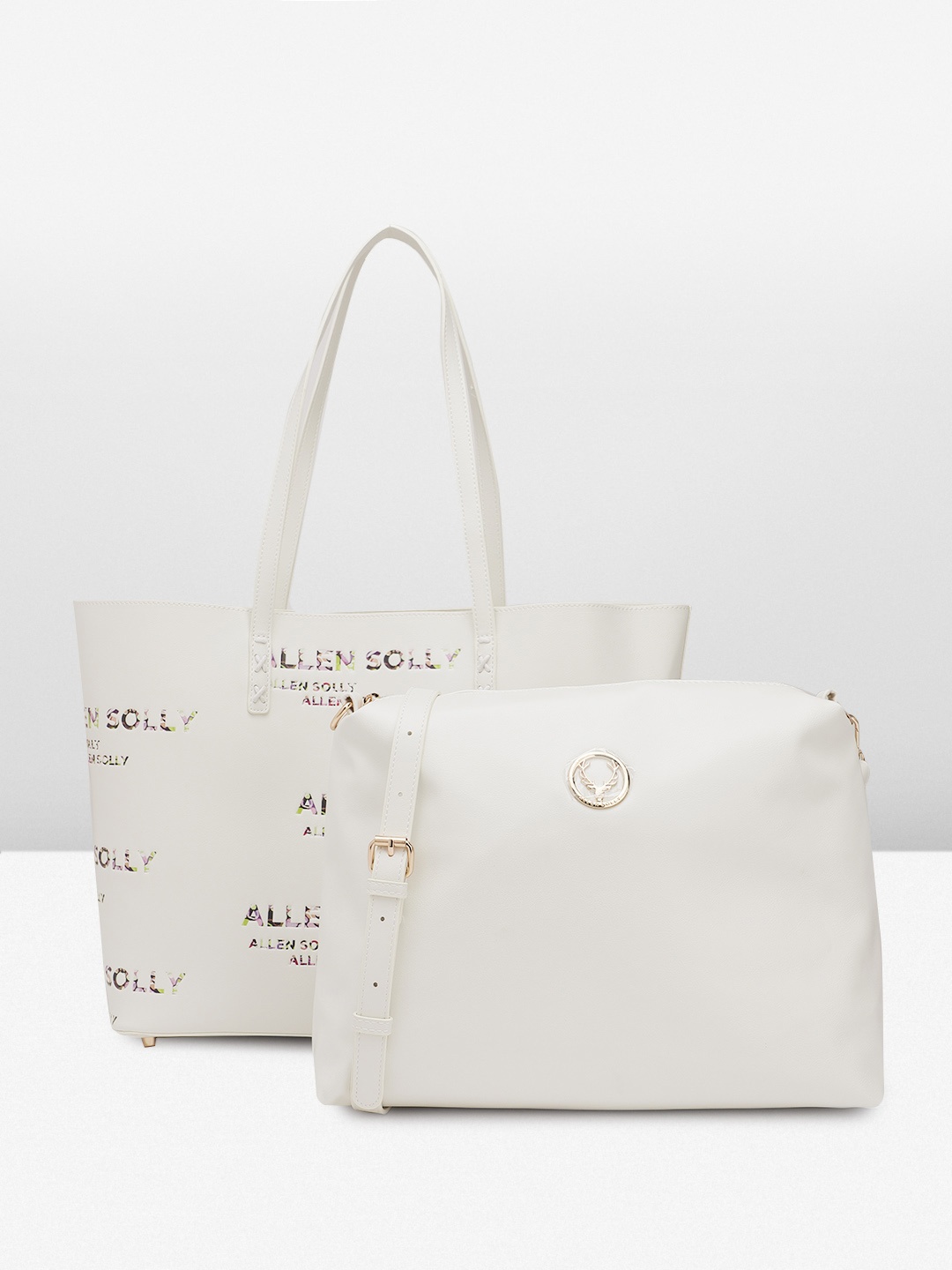 

Allen Solly Printed Oversized Shopper Tote Bag with Pouch, White