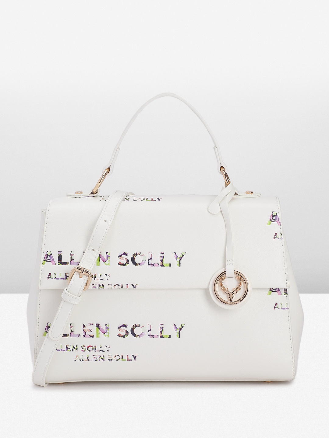 

Allen Solly Printed Structured Satchel, White
