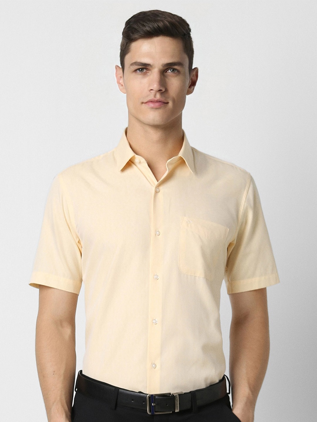 

Peter England Spread Collar Formal Shirt, Yellow