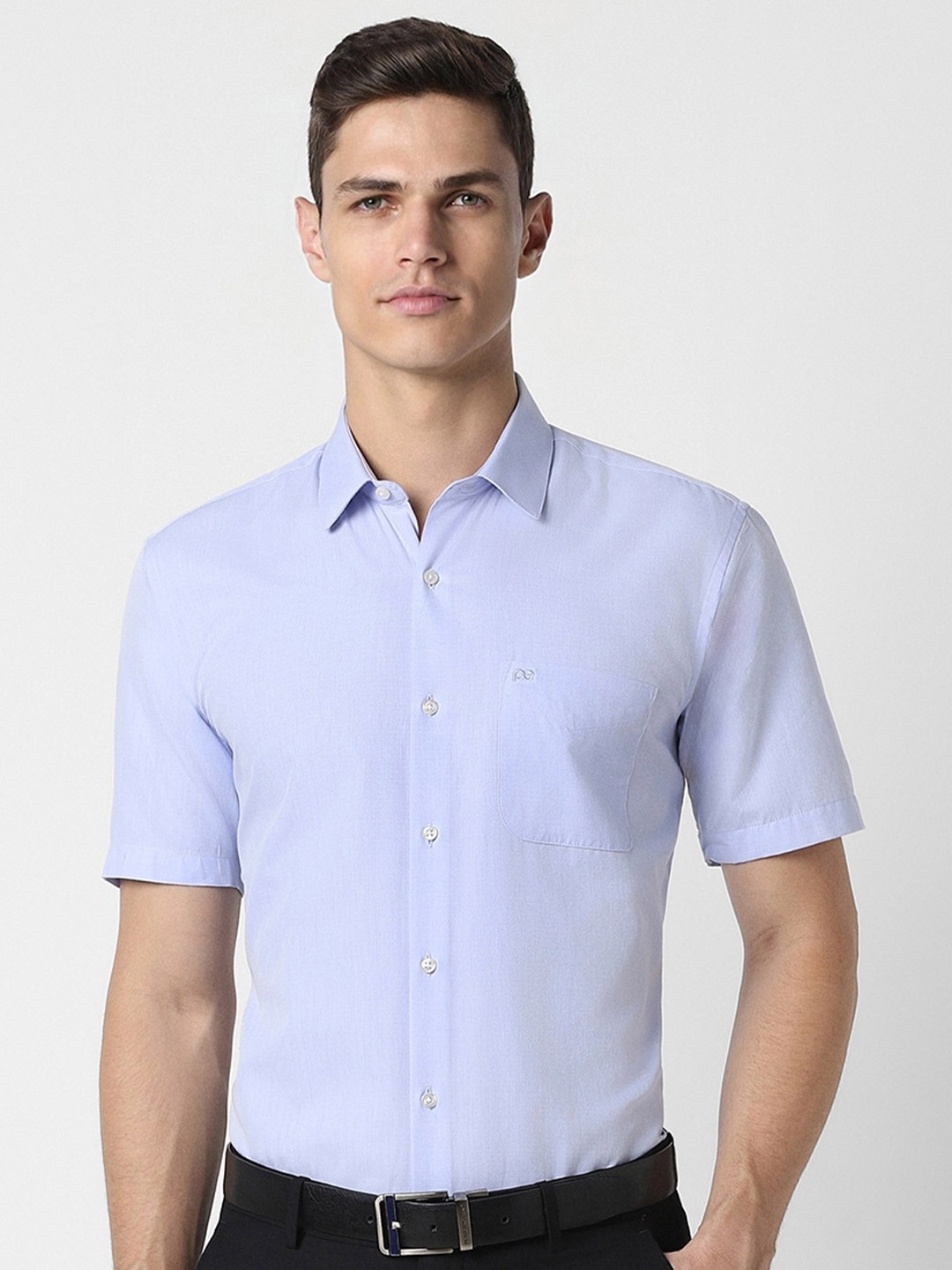 

Peter England Spread Collar Formal Shirt, Blue