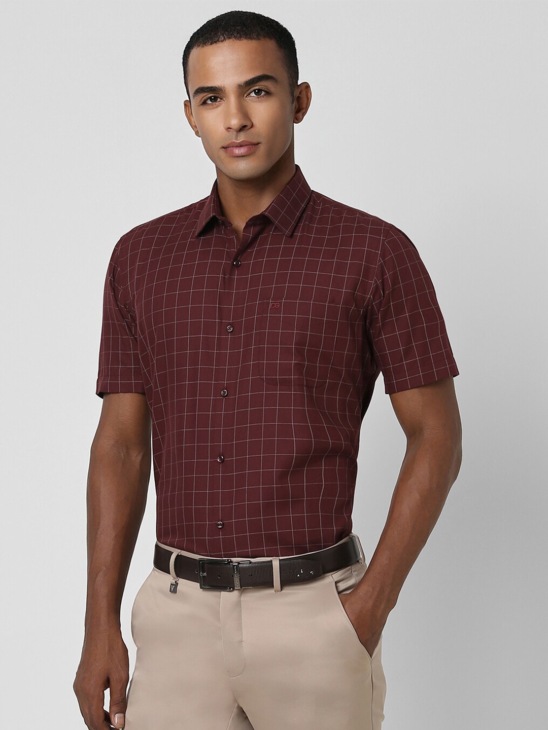 

Peter England Checked Classic Formal Shirt, Maroon