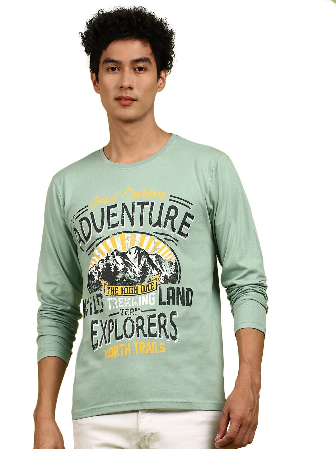 

BLACK RADIO Graphic Printed Pure Cotton T-Shirt, Sea green