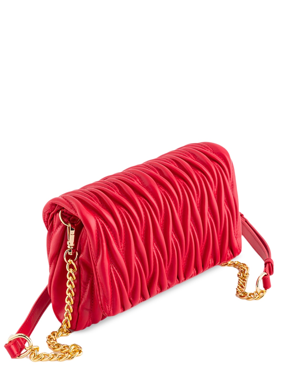 

CARPISA Textured Leather Structured Water Resistance Sling Bag, Red