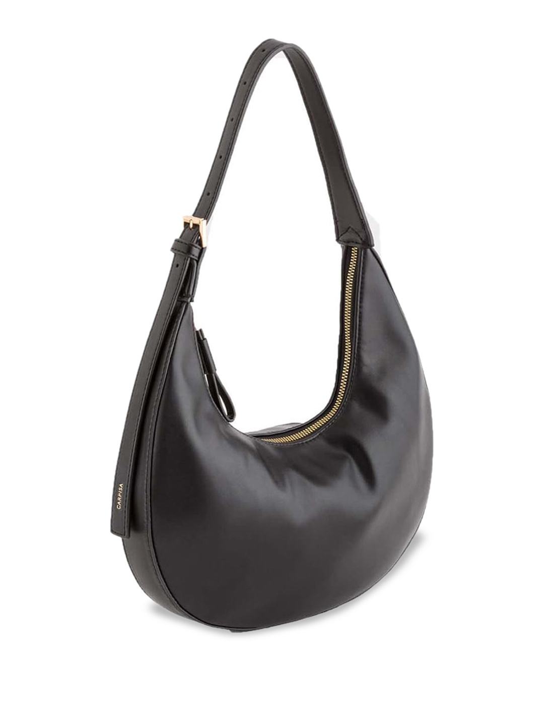 

CARPISA Leather Half Moon Hobo Bag, Black